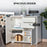 Push-Open Cabinet with 2 Drawer 2 Door Storage Cabinet for Home Office White