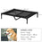 Large Elevated Dog Bed Cat Elevated Lifted Cooling Portable Camping Basket Outdoor Indoor Mesh Pet Cot Metal Frame, Black