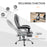 Heated 6 Points Vibration Massage Executive Office Chair Adjustable Swivel Ergonomic High Back Desk Chair Recliner with Footrest Grey