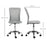 Home Office Mesh Task Chair Ergonomic Armless Mid Back Height Adjustable with Swivel Wheels, Grey