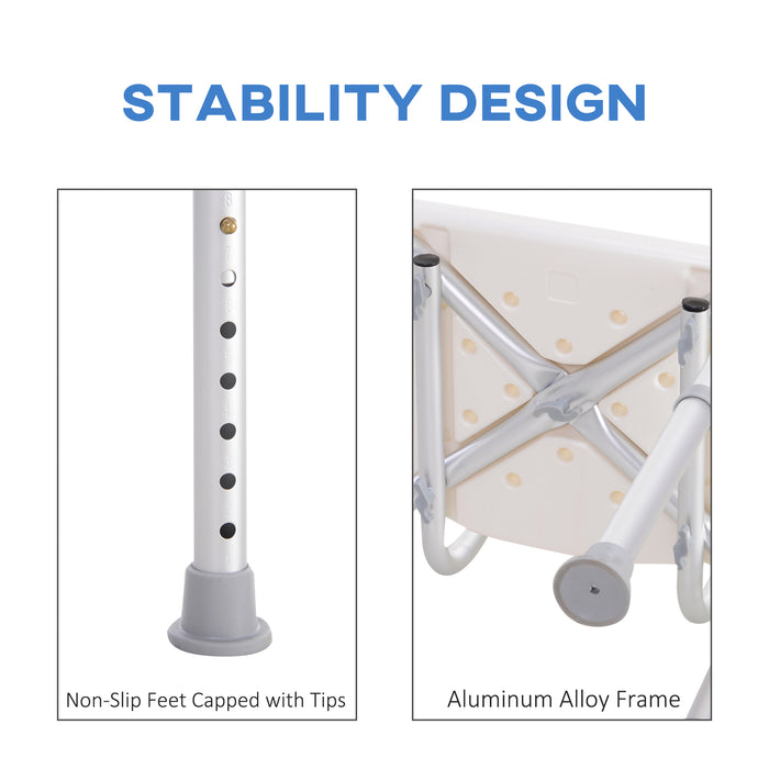 Bath Chair Shower Stool Safety Seat Bathroom Adjustable Positions Elderly Aids