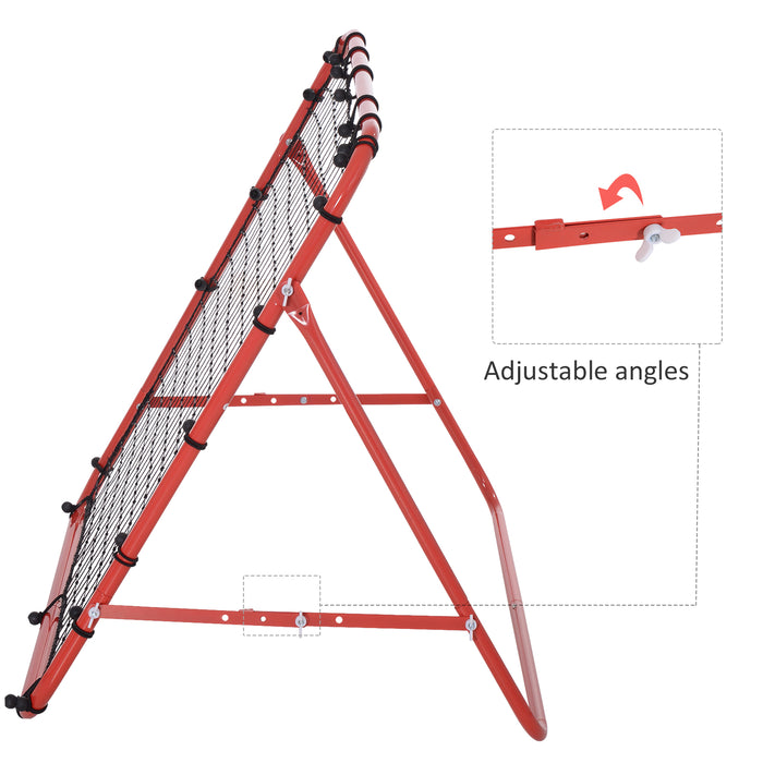 Rebounder Net W/PE Mesh Metal Tube, 96W x 80D x 96Hcm- Red and Black