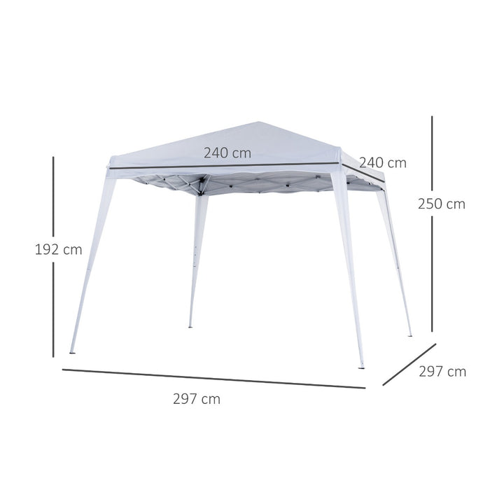 Outsunny Slant Leg Pop Up Gazebo with Carry Bag, Height Adjustable Party Tent Instant Event Shelter for Garden, Patio, ( 3 M √¢¬Ä¬ö√É¬†√É¬∂√¢¬à¬ö√¢¬â¬• 3 M Base / 2.5 M √¢¬Ä¬ö√É¬†√É¬∂√¢¬à¬ö√¢¬â¬• 2.5 M Top, White)