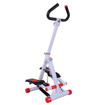 Foldable Step Machine, Height Adjustable Stepper w/ LCD Display and Handlebar, Twister Steppers for Exercise Workout Home Gym