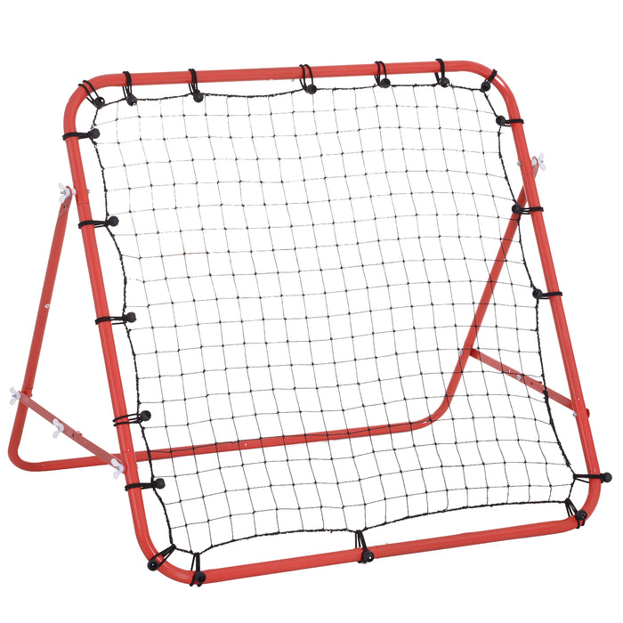 Rebounder Net W/PE Mesh Metal Tube, 96W x 80D x 96Hcm- Red and Black