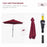 2.7M Tilting Parasol Sun Parasol Outdoor Garden Umbrellas Sun Shade Aluminium Frame with Crank（Wine Red）