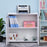 2-Tier Locking Office Storage Cabinet File Organisation w/ Feet Melamine Coating Aluminium Handles 2 Keys Stylish White