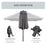 4.4m Double-Sided Sun Umbrella Garden Parasol Patio Sun Shade Outdoor with LED Solar Light , Dark Grey