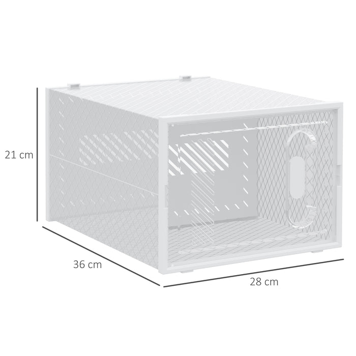 18PCS Clear Shoe Box, Plastic Stackable Shoe Storage Box for UK/EU Size up to 12/46 with Magnetic Door for Women/Men, 28 x 36 x 21cm