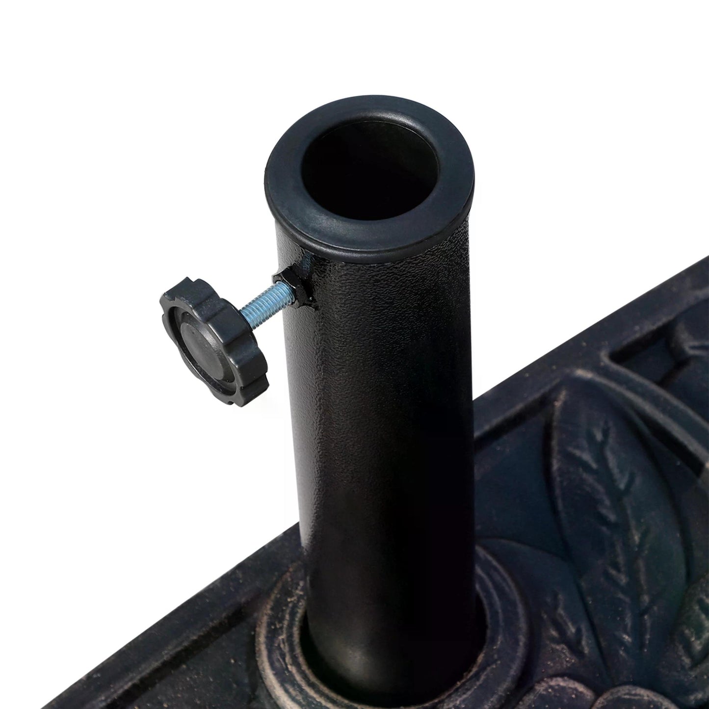 Outsunny 9kg Resin Half Round Parasol Base Umbrella Stand Garden Outdoor Accessories - Adjustable Coupler Suitable Umbrella Rod