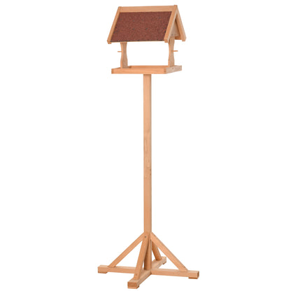 Wooden Bird Table Wild Bird Feeding Station Freestanding Feeder for Garden Outdoor 55 x 55 x 144cm