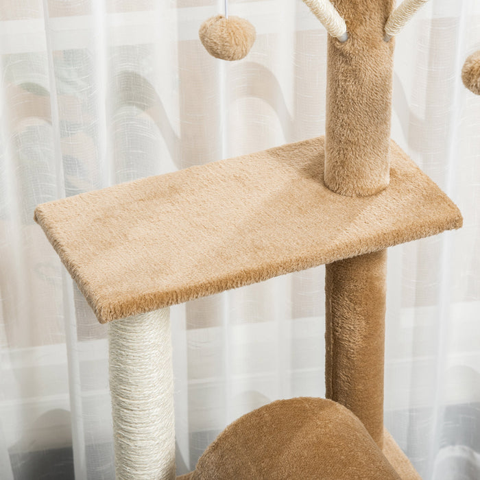 121cm Cat Tree Tower with Scratching Post with Bed