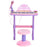 Mini Electronic Organ Piano W/Microphone and Stool-Purple/Pink