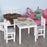 HOMCOM Kids Table and Chair Set 3 Pieces Toddler Preschoolers Desk with 2 Chairs for Indoor Study Rest Snack Time Grey