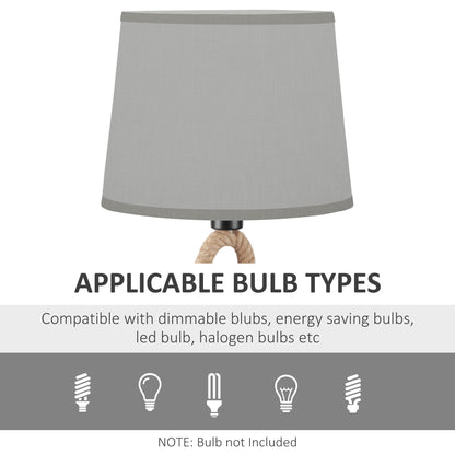 HOMCOM Nautical Table Lamp with Rope Base for E27 LED Halogen Bulb, Desk Fabric Light, Bedroom, Living room, Study