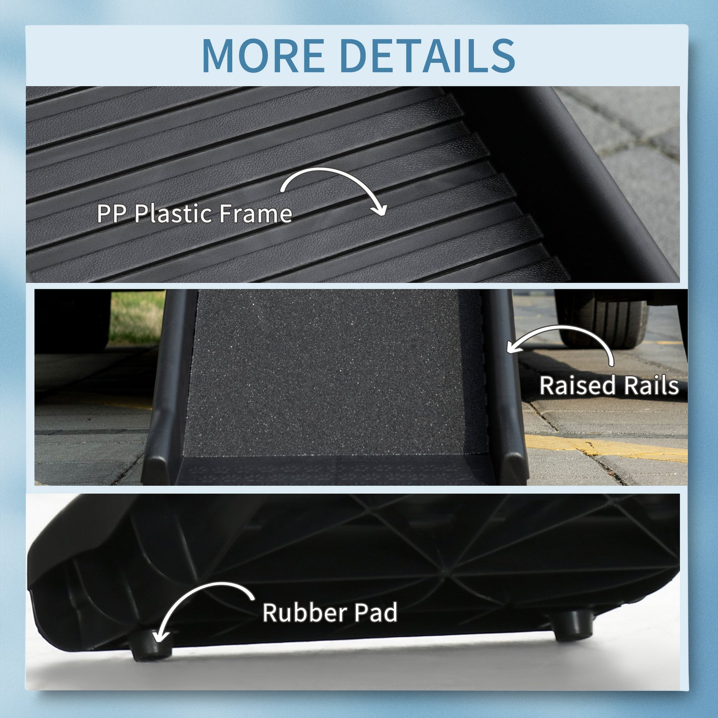 Foldable Pet Ramp Dog Car Ramp for SUVs, Cars w/ Removable Non-Slip Cover - Black