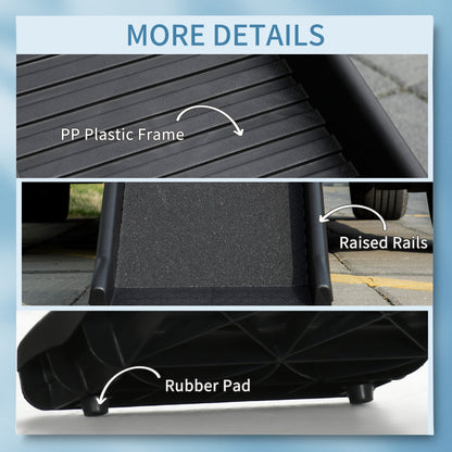 Foldable Pet Ramp Dog Car Ramp for SUVs, Cars w/ Removable Non-Slip Cover - Black