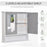 Kleankin Bathroom Mirror Cabinet, Wall Mounted with Double Mirrored Doors, Organiser Wall Mounted, Cupboard and Shelf, Grey