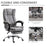 Home Office Chair Microfibre Desk Chair with Reclining Function Armrests Swivel Wheels Footrest Grey