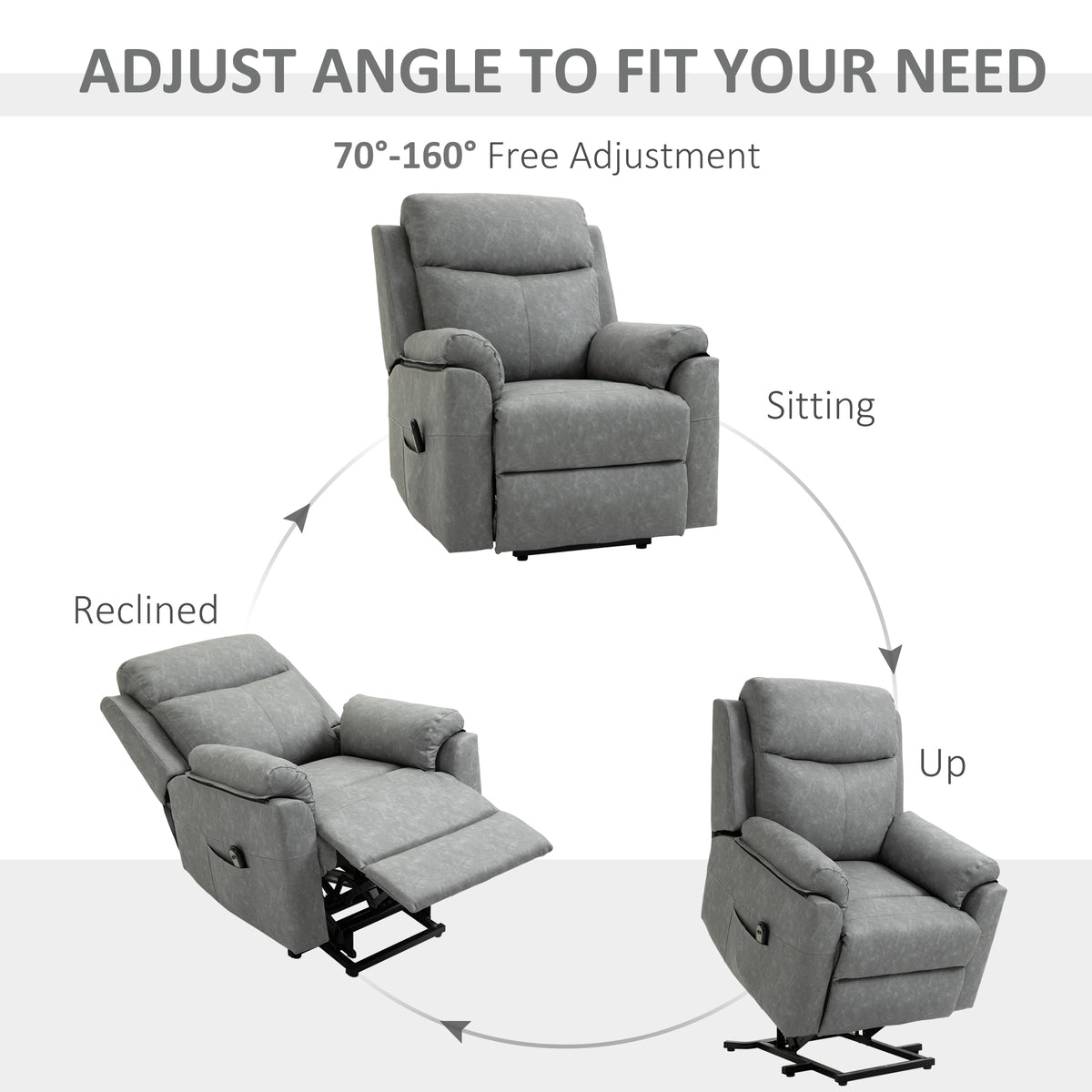 Power Lift Chair Recliner Chair in Grey