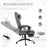 Reclining Home Office Chair Ergonomic Conference Executive Manager Work Support Adjustable Rolling Swivel with Armrest Lumber and Footrest Grey