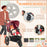 Foldable Three-Wheeler Baby Stroller w/ Canopy, Storage Basket - Red