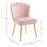 Velvet-Feel Shell Luxe Accent Chair, Glam Vanity Chair Makeup Seat, Home Bedroom Lounge with Metal Legs Comfort Padding, Pink