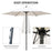 2.8m Garden Parasol Umbrella, Round Outdoor Market Table Umbrella, Parasol Patio Umbrella, 6 Ribs Manual Push, Sun Shade Canopy, Off-White