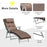 Outdoor Patio Sun Lounger Garden Texteline Foldable Reclining Chair Pillow Adjustable Recliner with Cushion - Brown