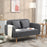 2-Seat Loveseat Sofa Chenille Fabric Upholstered Couch with Rubberwood Legs, Grey