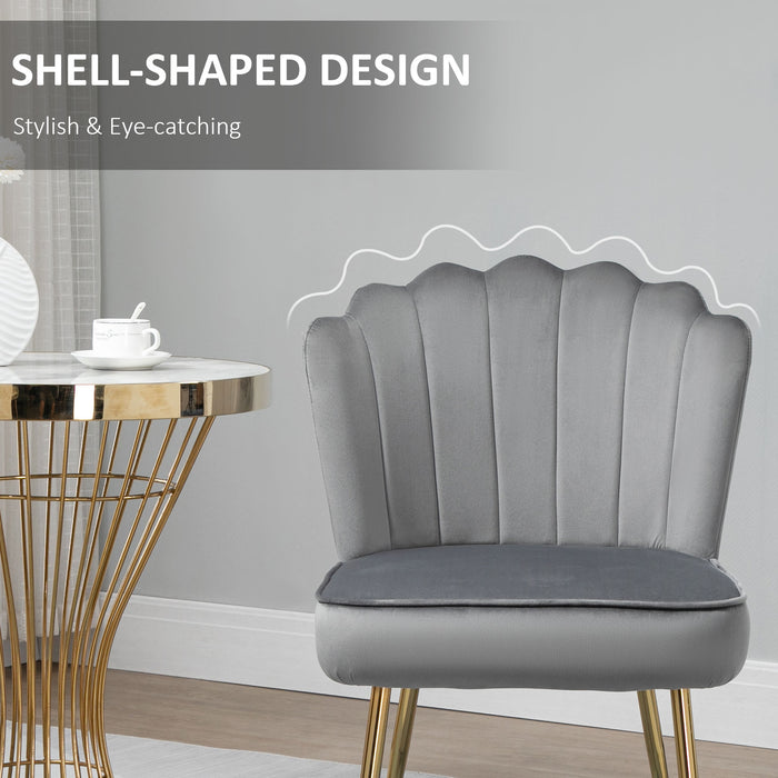 Velvet-Feel Shell Luxe Accent Chair