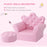 Children Kids Sofa Set Armchair Chair Seat with Free Footstool PU Leather for Girls 58L x 40.5W x 49H cm Pink