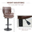 Bar Stools Set of 2 Adjustable Height Swivel Bar Chairs in PU Leather with Backrest & Footrest, Brown