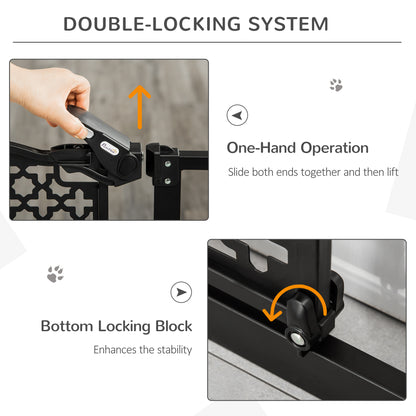 74-105 cm Pressure Fit Safety Gate for Doorways and Staircases, Dog Gate, Pet Barrier for Hallways with Auto Close, Double Locking, 2 Extensions