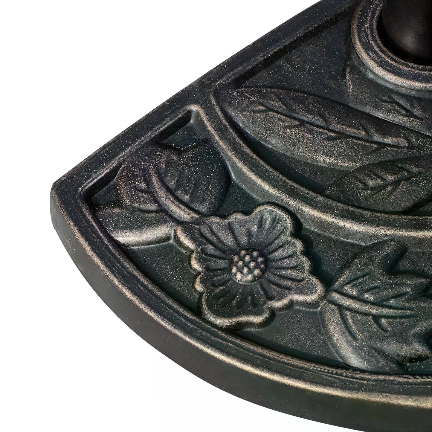 Outsunny 9kg Resin Half Round Parasol Base Umbrella Stand Garden Outdoor Accessories - Adjustable Coupler Suitable Umbrella Rod