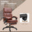 PU Leather Office Chair with 7 Point Vibrating Massage, Computer Desk Chair with Footrest, Adjustable Height, Reclining Back, Brown