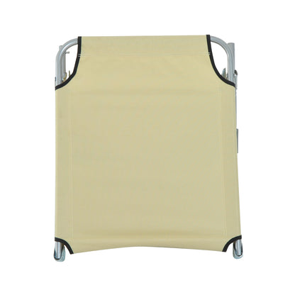 Portable Adjustable Lounger,Oxford Cloth-Beige
