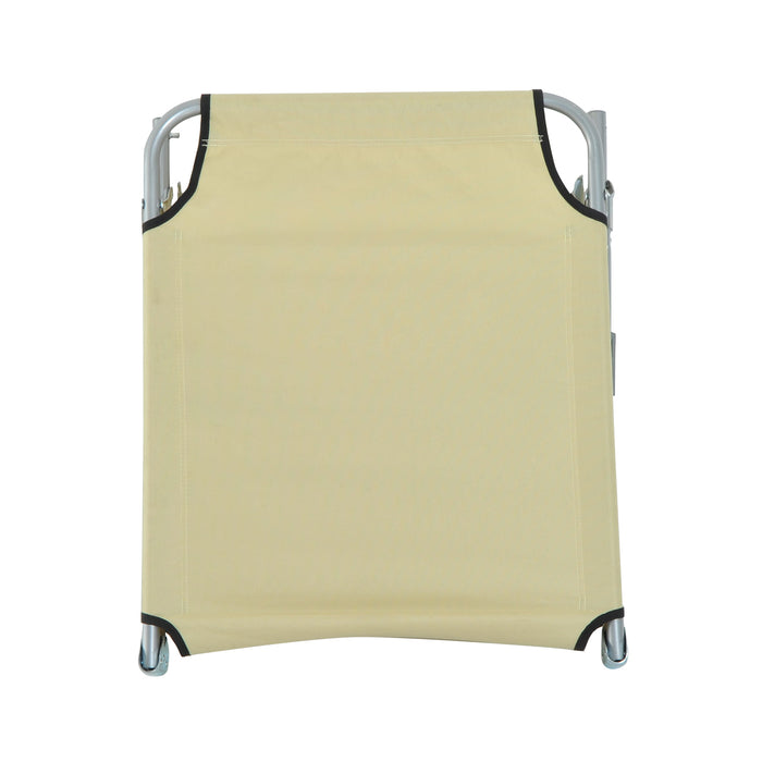 Portable Adjustable Lounger,Oxford Cloth-Beige