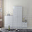 High Gloss 3 Piece Trio Bedroom Furniture Set Wardrobe + Chest Of Drawer + Bedside White