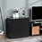 High Gloss Sideboard, Side Cabinet, Push-Open Design with 2 Drawer for Living Room, Bedroom, Black