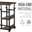 C-Shaped Side Table Industrial Mobile Rolling End Desk with 3-Tier Storage Shelving, Adjustable Height, Wheels