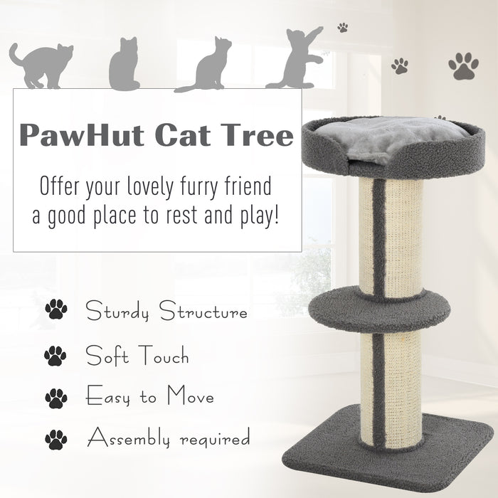 91cm Cat Tree for Indoor Cats Kitten Activity Center Play Tower Perches Sisal Scratching Post Lamb Cashmere Grey