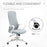 High-Back Office Chair, Elastic Desk Chair with Armrests, Tilt Function, Adjustable Seat Height, Light Grey