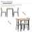 3 Pcs Dining Set, MDF/Steel- Wood/Grain/Black