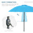 Garden Umbrella Ф255cm Table Parasol with Push Button Tilt Crank and Ribs for Garden Lawn Backyard Pool Blue