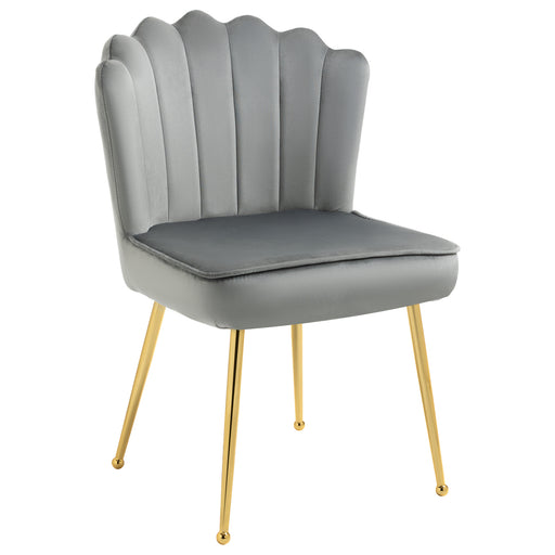 Velvet-Feel Shell Luxe Accent Chair