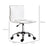 Adjustable Swivel Office Chair with Armless Mid-Back in PU Leather and Chrome Base - White