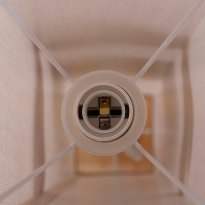 120cm Tall Linen Floor Lamp w/ Wood Base Steel Frame 2 Bulbs Home Lighting Soft Atmospheric Stylish Modern Bedroom Land Cream