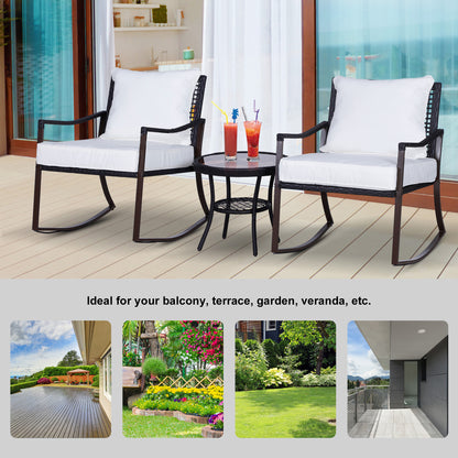 Rattan Rocking Chair Set