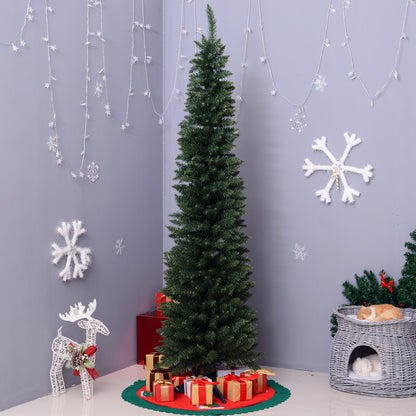 6ft Green Slim Artificial Christmas Tree with 390 Tips & Stand